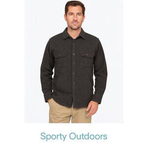 GRAYERS heavy outdoor shirt charcoal gray LARGE 100% cotton work chore flannel